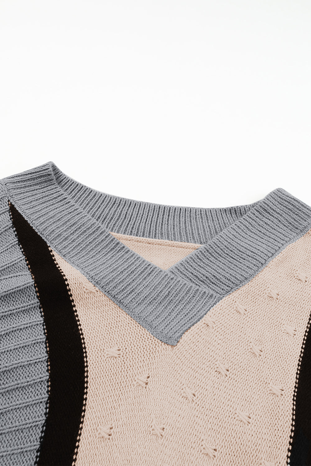 Aprikose gemischte boucl farbe block plus größe pullover kleid