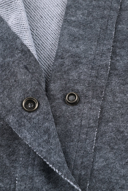 Graue vintage washed flap pocket knopfleiste