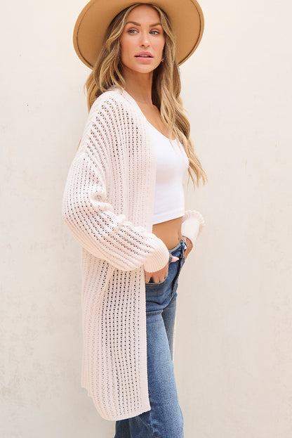 Jet stream gehäkelte drop shoulder strickjacke mit offener front