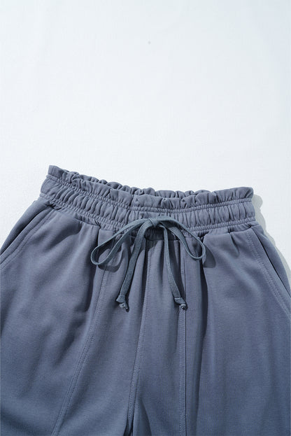 Wild wind mineral wash multi pockets lace-up waist harem hosen