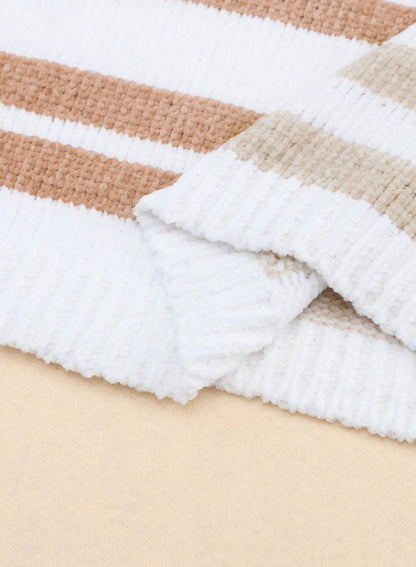 Schlabberpullover mit gestreiften schultern