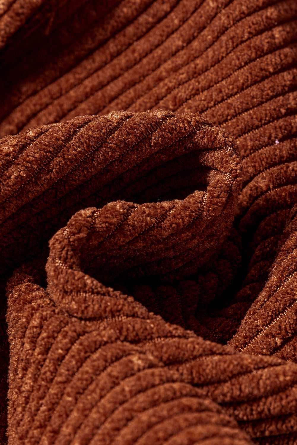 Kaffee strukturierte kordjacke mit puffärmeln