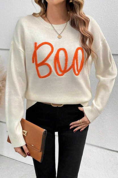 Apricot boo strickmuster gerippter rand drop shoulder pullover