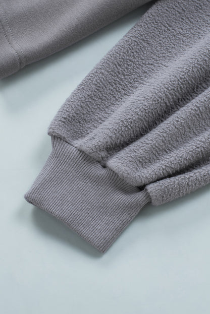 Graue klappentasche mit kordelzug kapuze zip up jacke