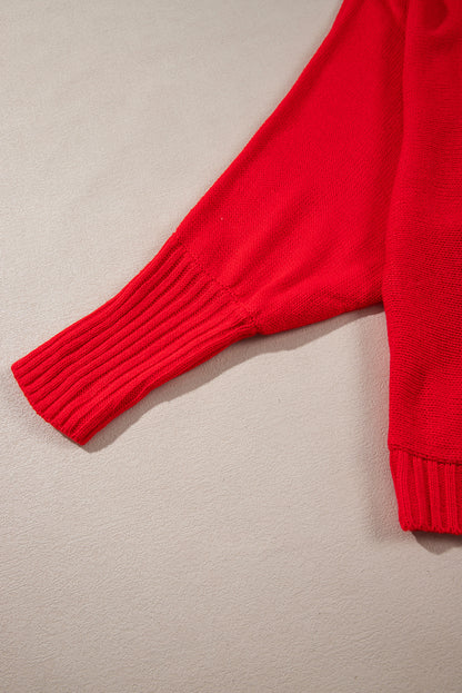 Racing red valentine love letter stickerei high neck pullover