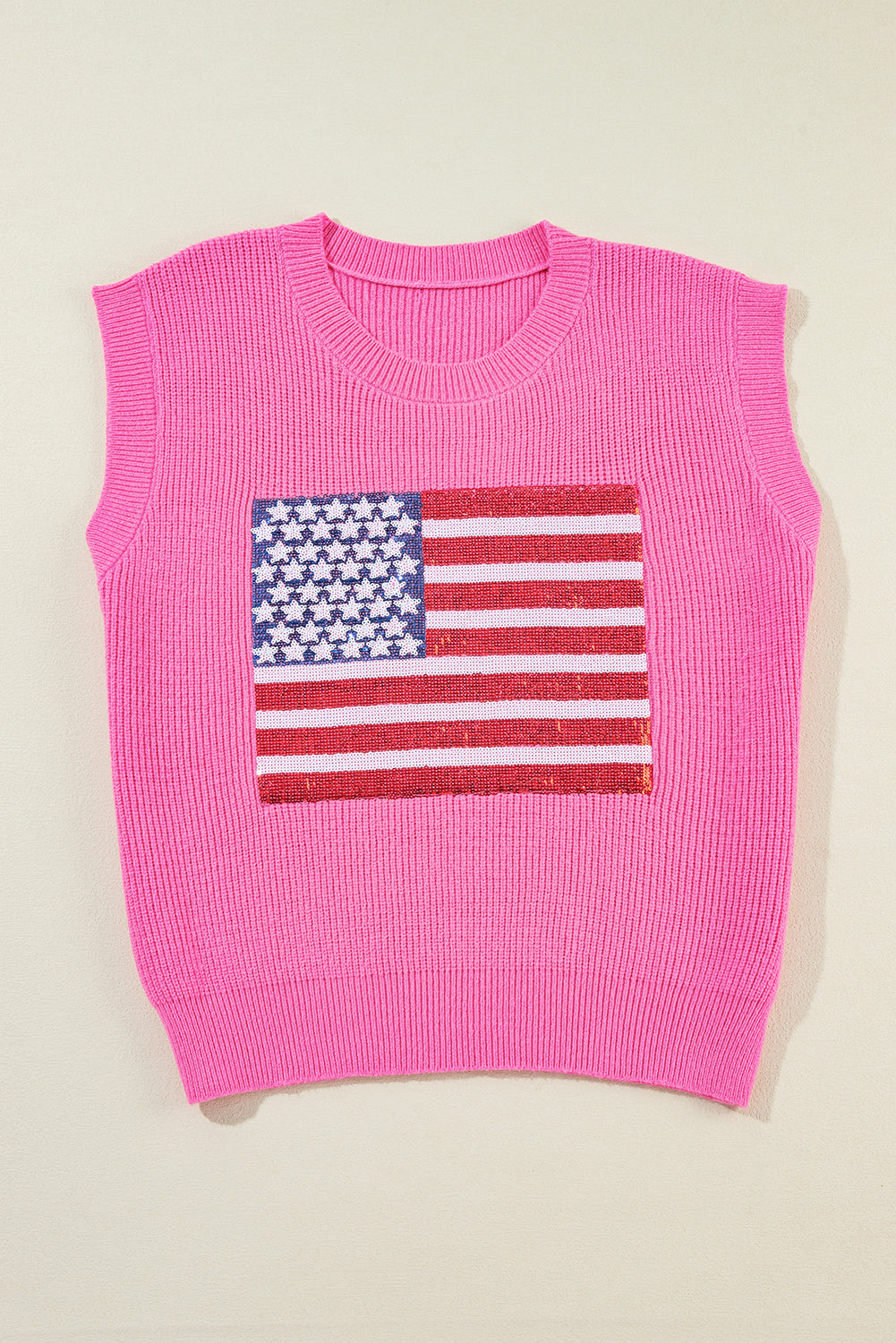 Bonbon funkelnde amerikanische flagge gestrickte weste