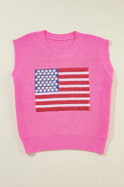 Bonbon funkelnde amerikanische flagge gestrickte weste