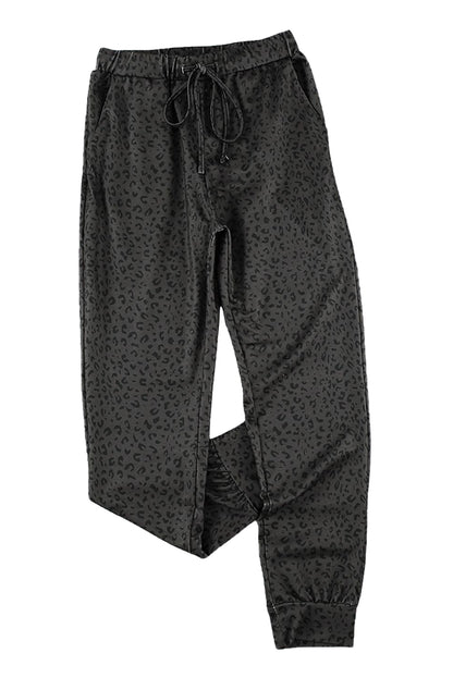 Schwarze breezy-leopard-jogginghose