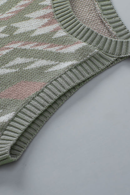 Laurel green western tribal aztekenmuster pullover tank stricken