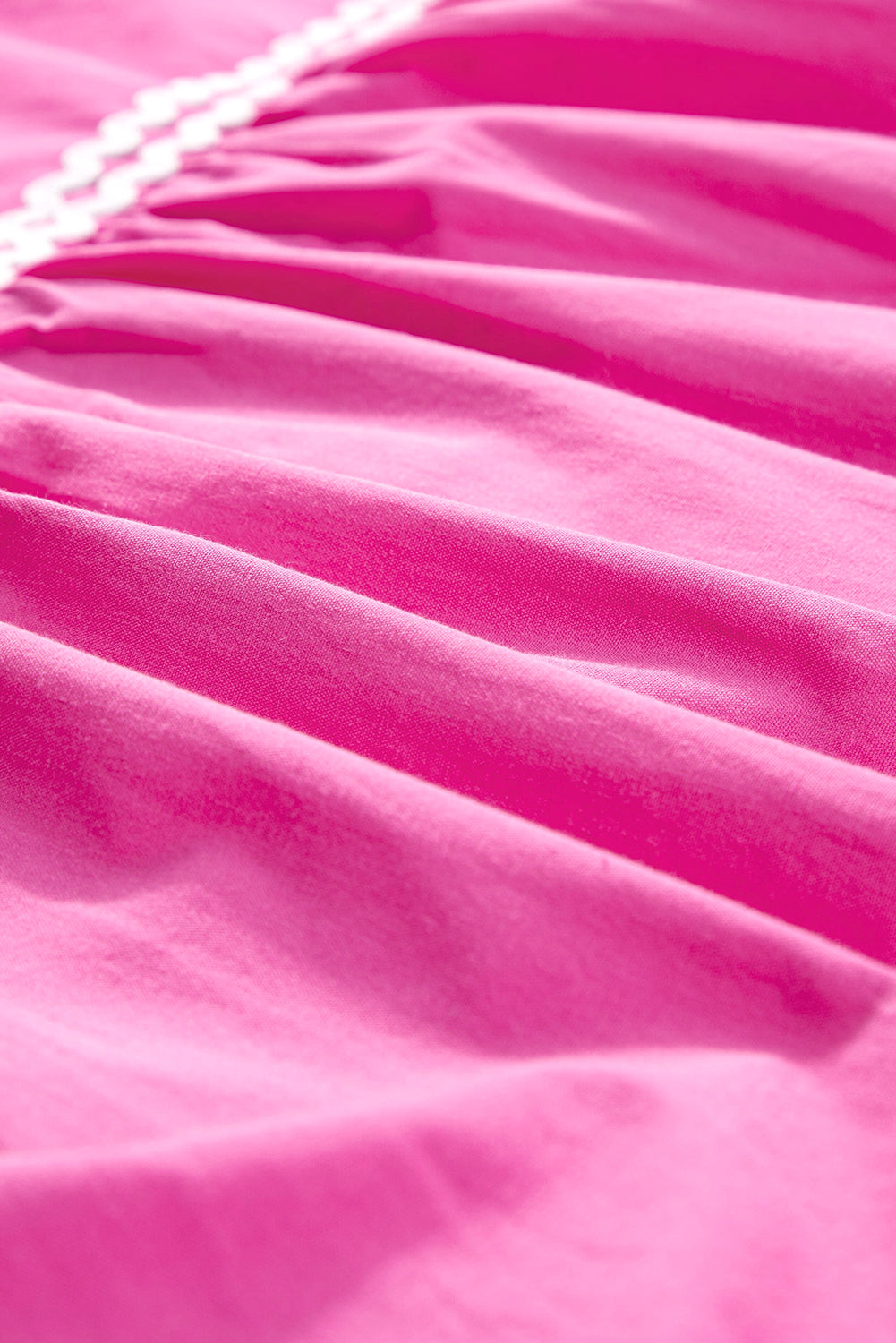 Erdbeerrosa ric rac colorblock flatterärmel v-ausschnitt ringelkleid