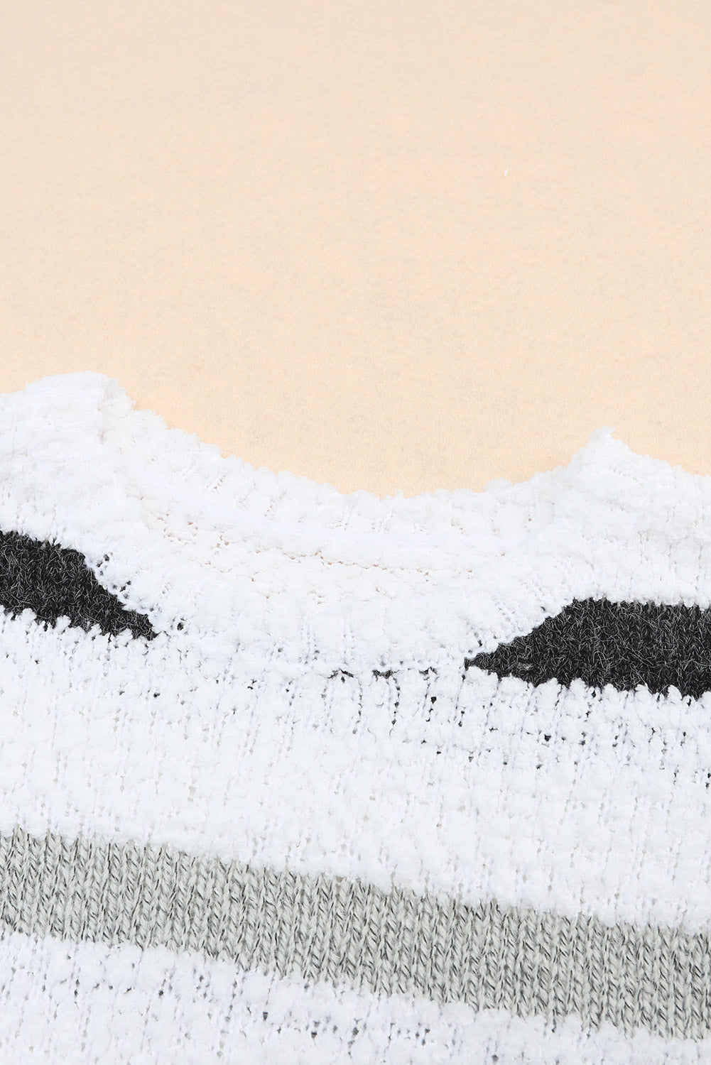 Gestreifter popcorn-strickpullover