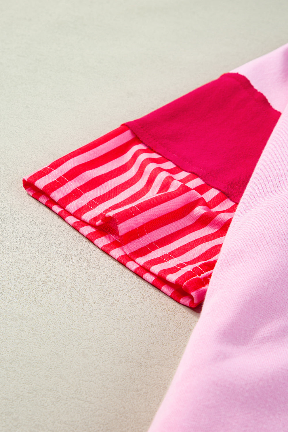 Rosa streifen colorblock patchwork kurzarm-t-shirt kleid