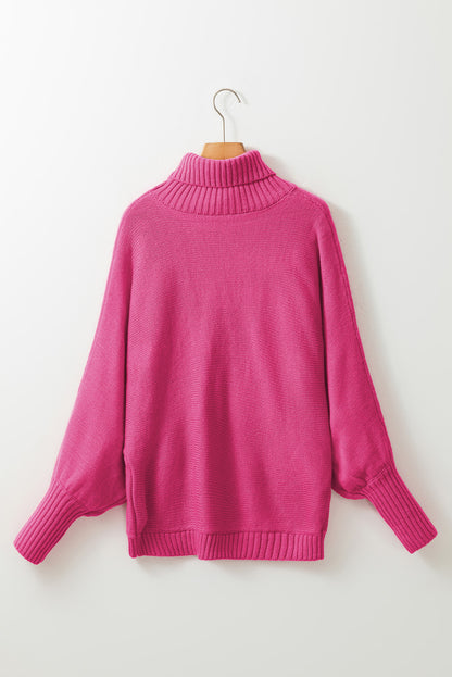 Rose merry letter gestickter pullover mit hohem ausschnitt