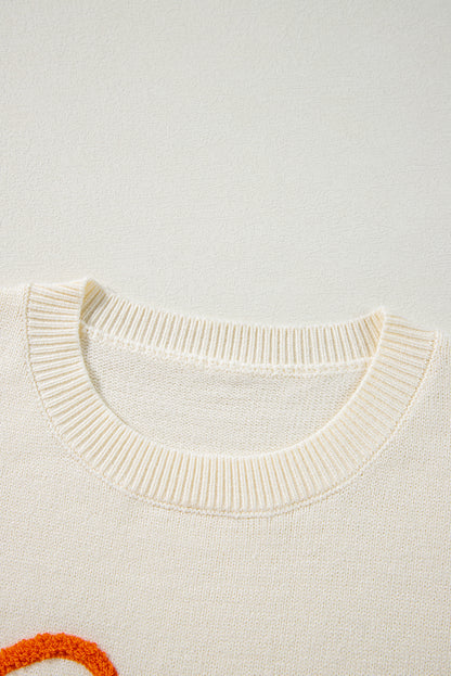 Apricot boo strickmuster gerippter rand drop shoulder pullover