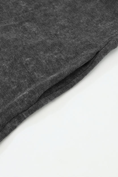 Schwarzer cardigan mit offener tasche und fransensaum