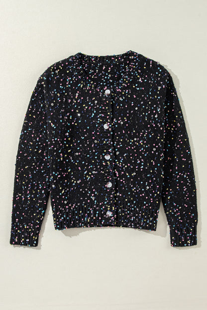 Schwarzer multicolor konfetti pullover cardigan