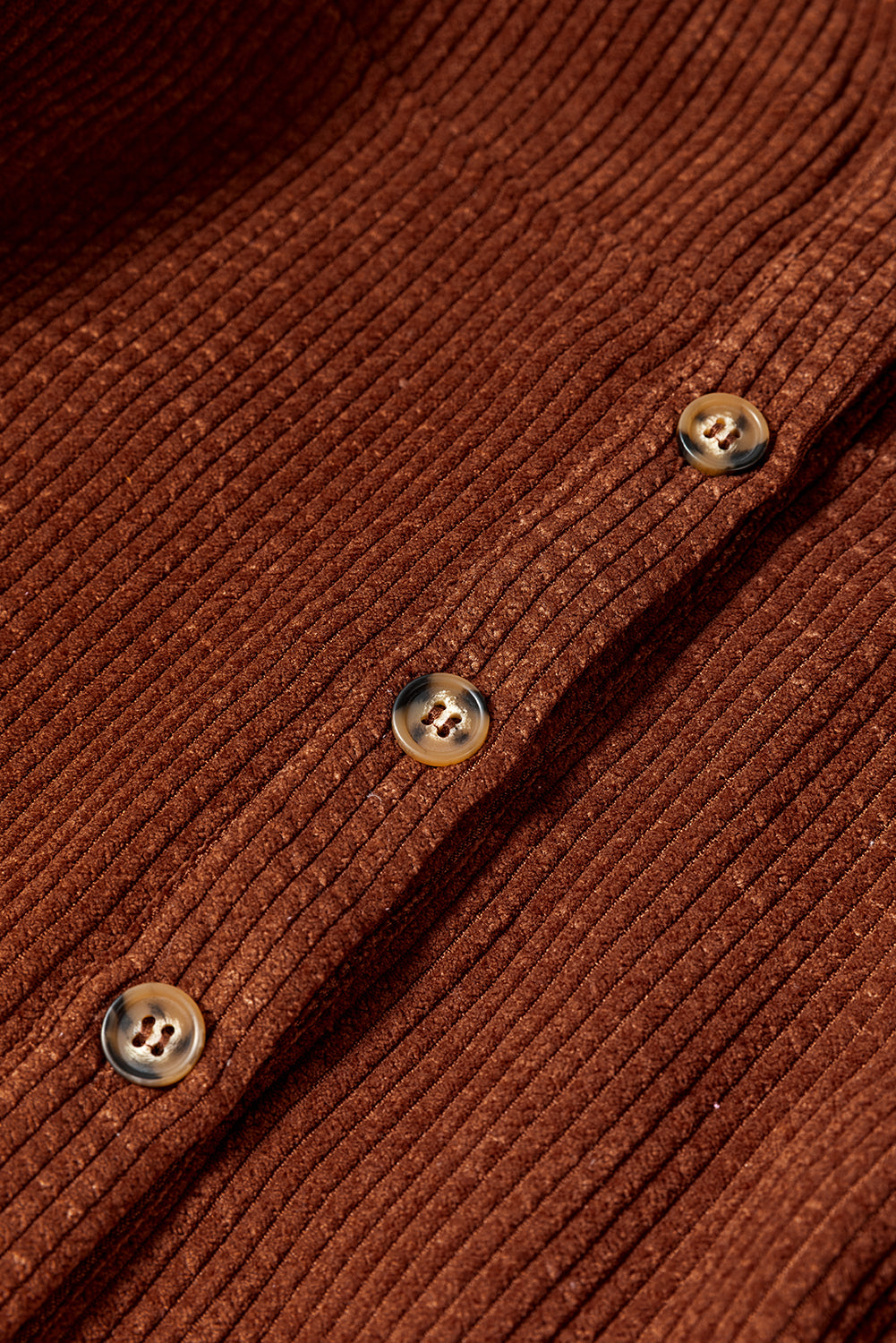 Kaffee strukturierte kordjacke mit puffärmeln