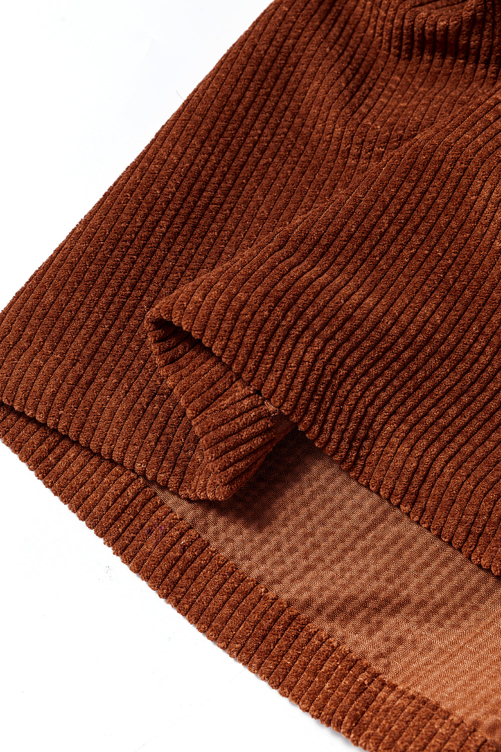 Kaffee strukturierte kordjacke mit puffärmeln