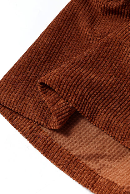 Kaffee strukturierte kordjacke mit puffärmeln