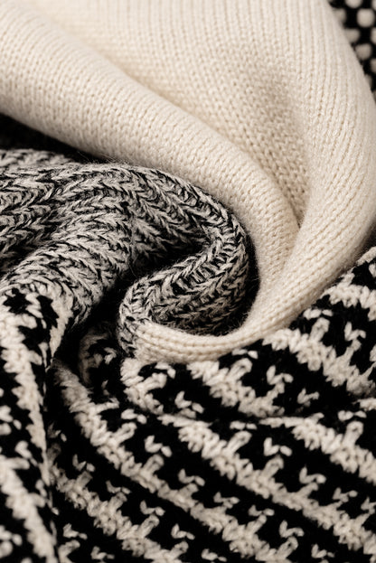 Schwarzer neutraler colorblock pullover zum binden