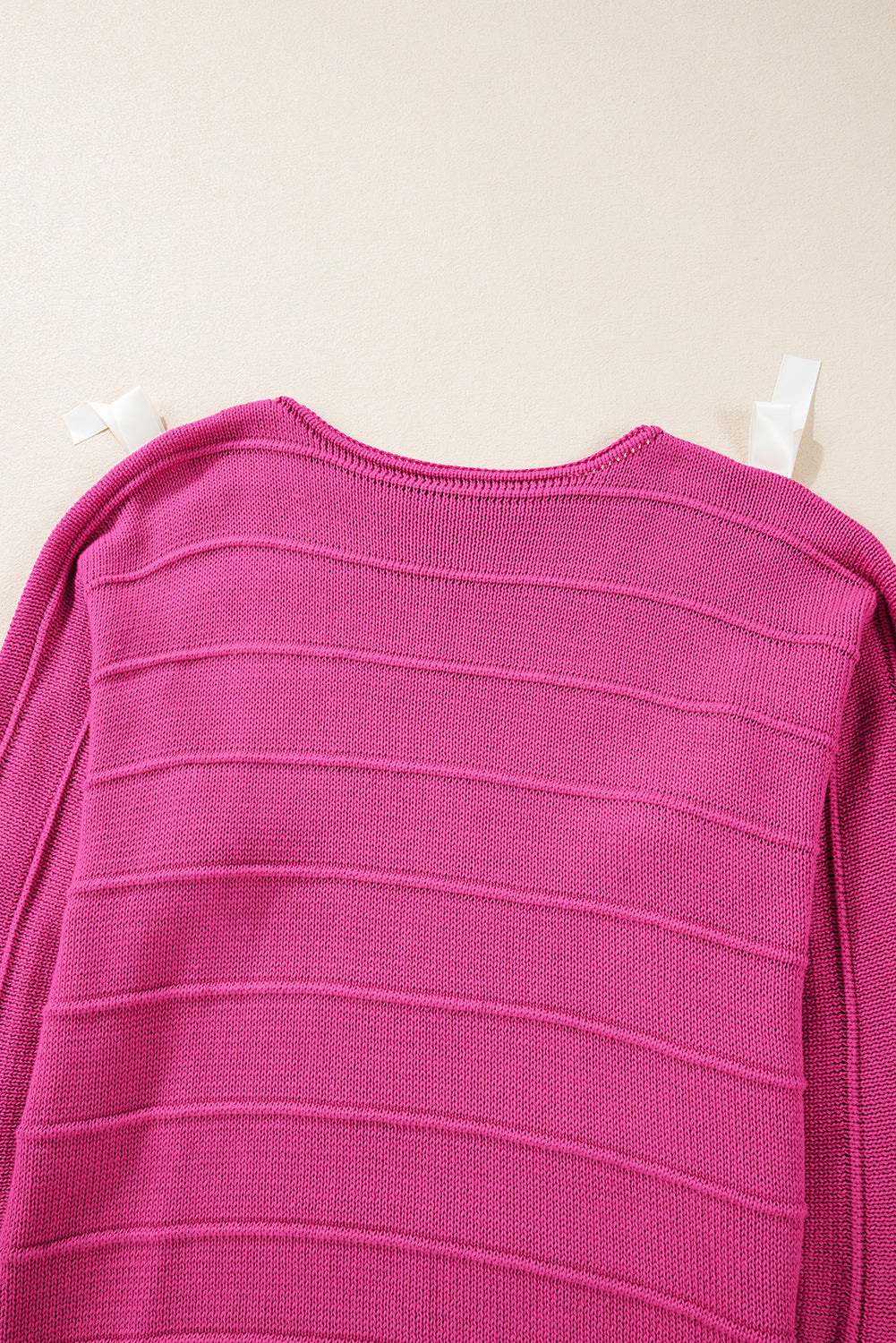 Rose red bow knot cut out rundhalsausschnitt loose sweater