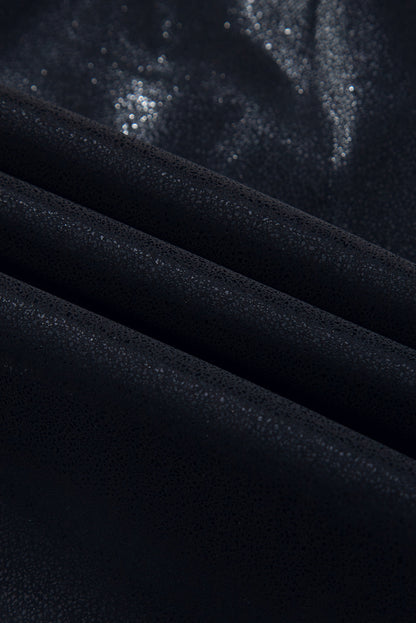 Schwarze kiesel-jogger mit elastischer taille