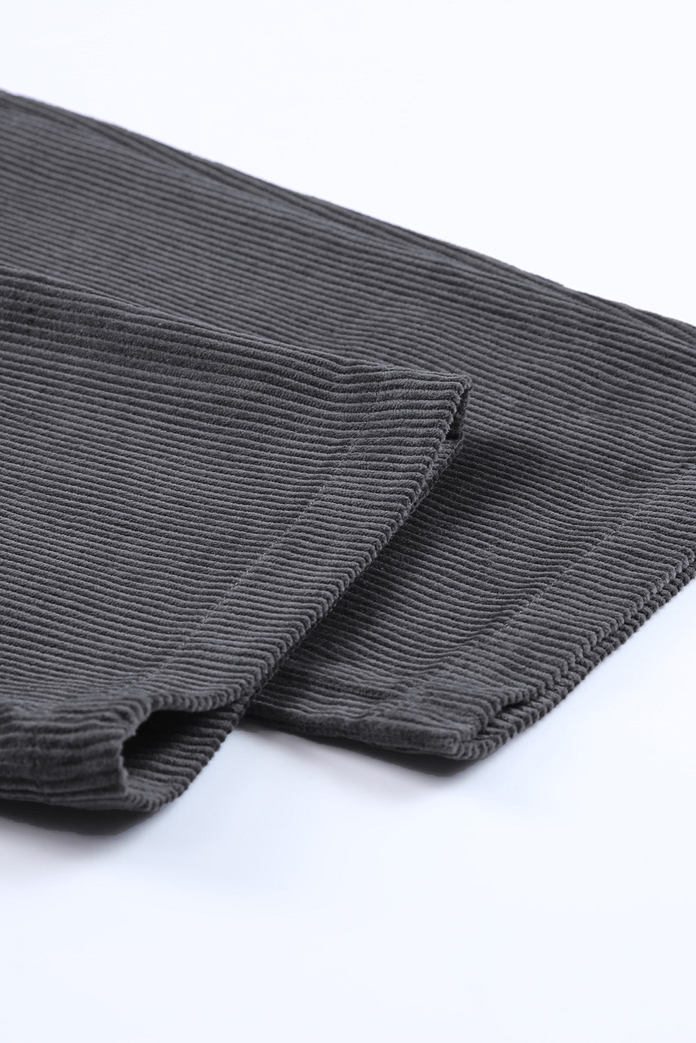 Graue kordhose mit hoher taille und geradem bein