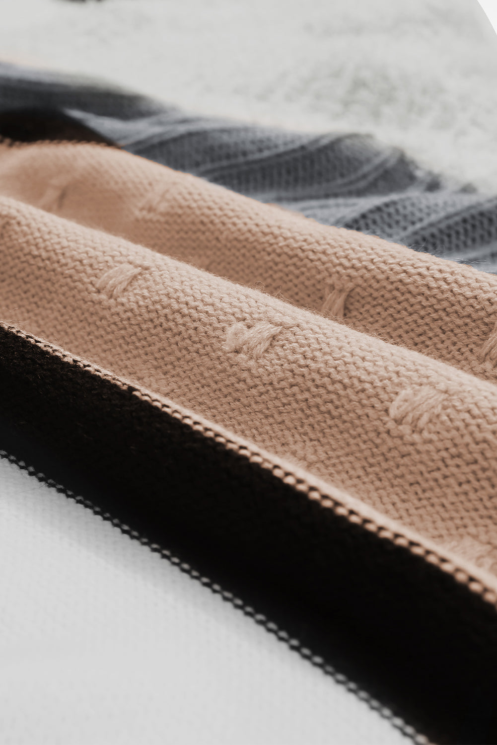 Aprikose gemischte boucl farbe block plus größe pullover kleid