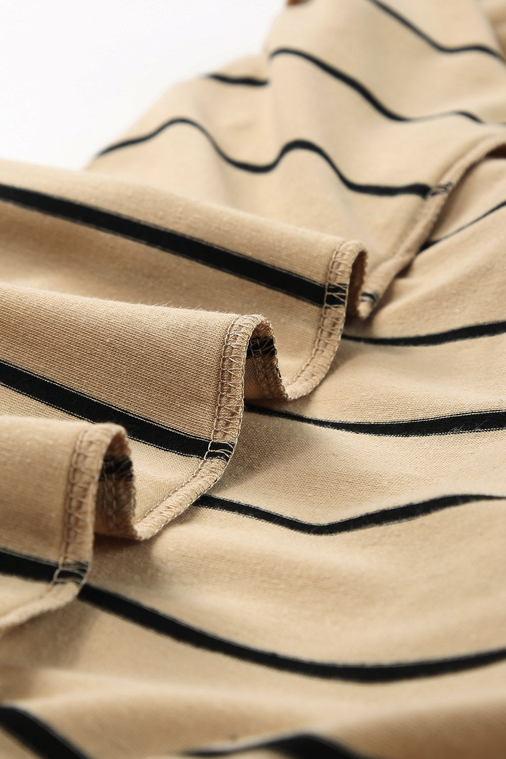 Apricot Gestreiftes Lässig geschlitztes langes Kleid