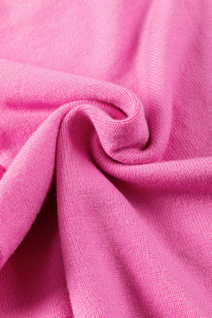 Bonbon gerippter mock neck pullover mit kurzen ärmeln und rüschen