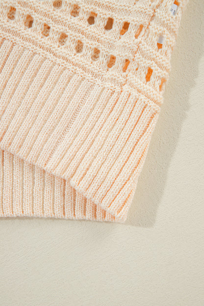 Aprikosenfarbener, offen gestrickter duster cardigan