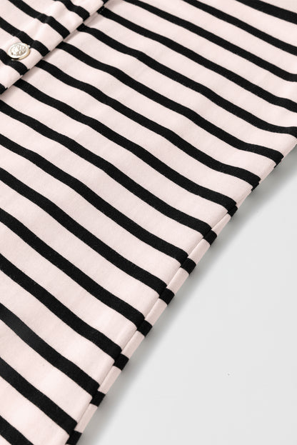 Weißes gestreiftes, ärmelloses maxikleid mit knöpfen
