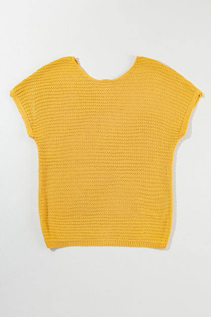 Ginger solid locker gestrickter pullover mit kurzen dolman-ärmeln