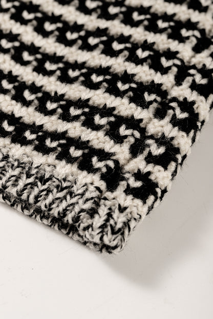 Schwarzer neutraler colorblock pullover zum binden