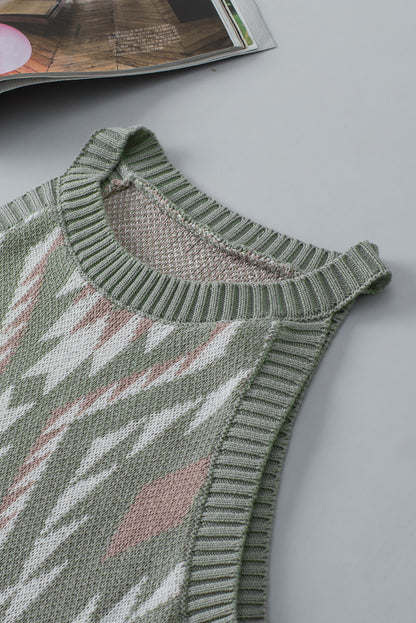 Laurel green western tribal aztekenmuster pullover tank stricken