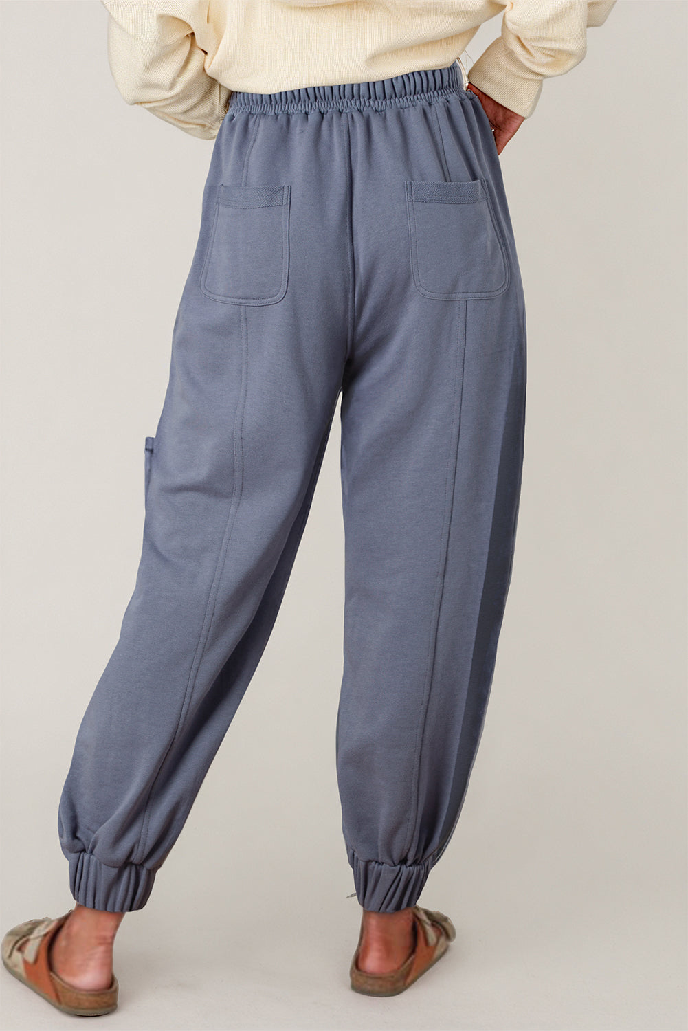 Wild wind mineral wash multi pockets lace-up waist harem hosen
