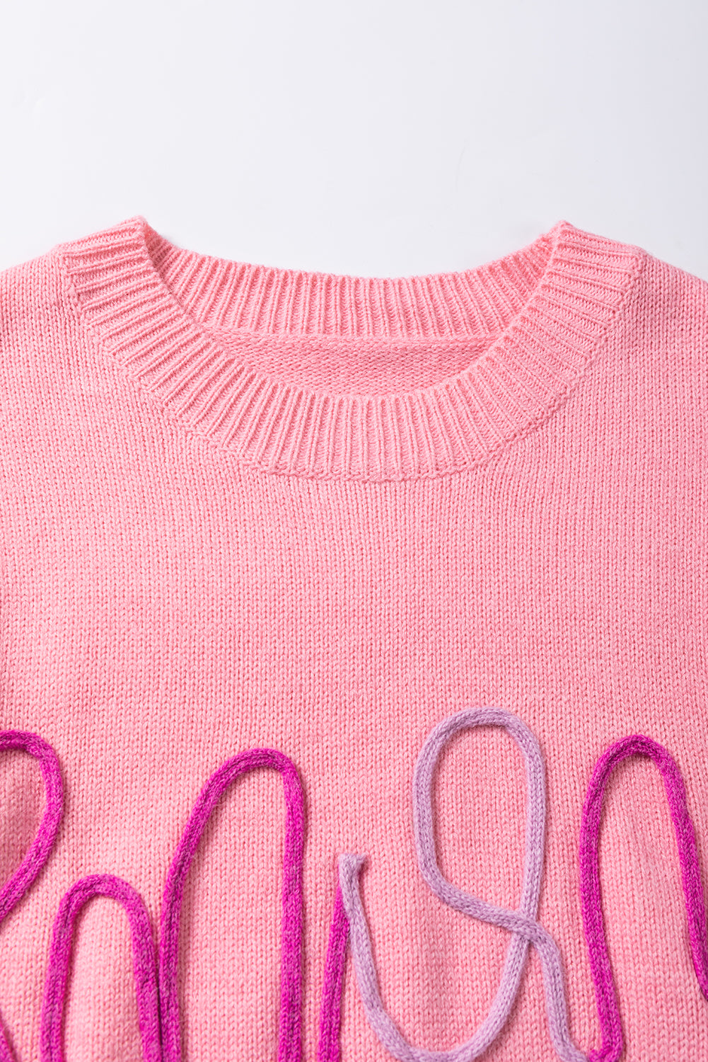 Bonbon mom tinsel front short sleeve pullover