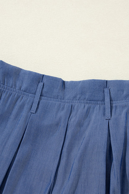 Wild wind belted frilly taille wide leg loose pants