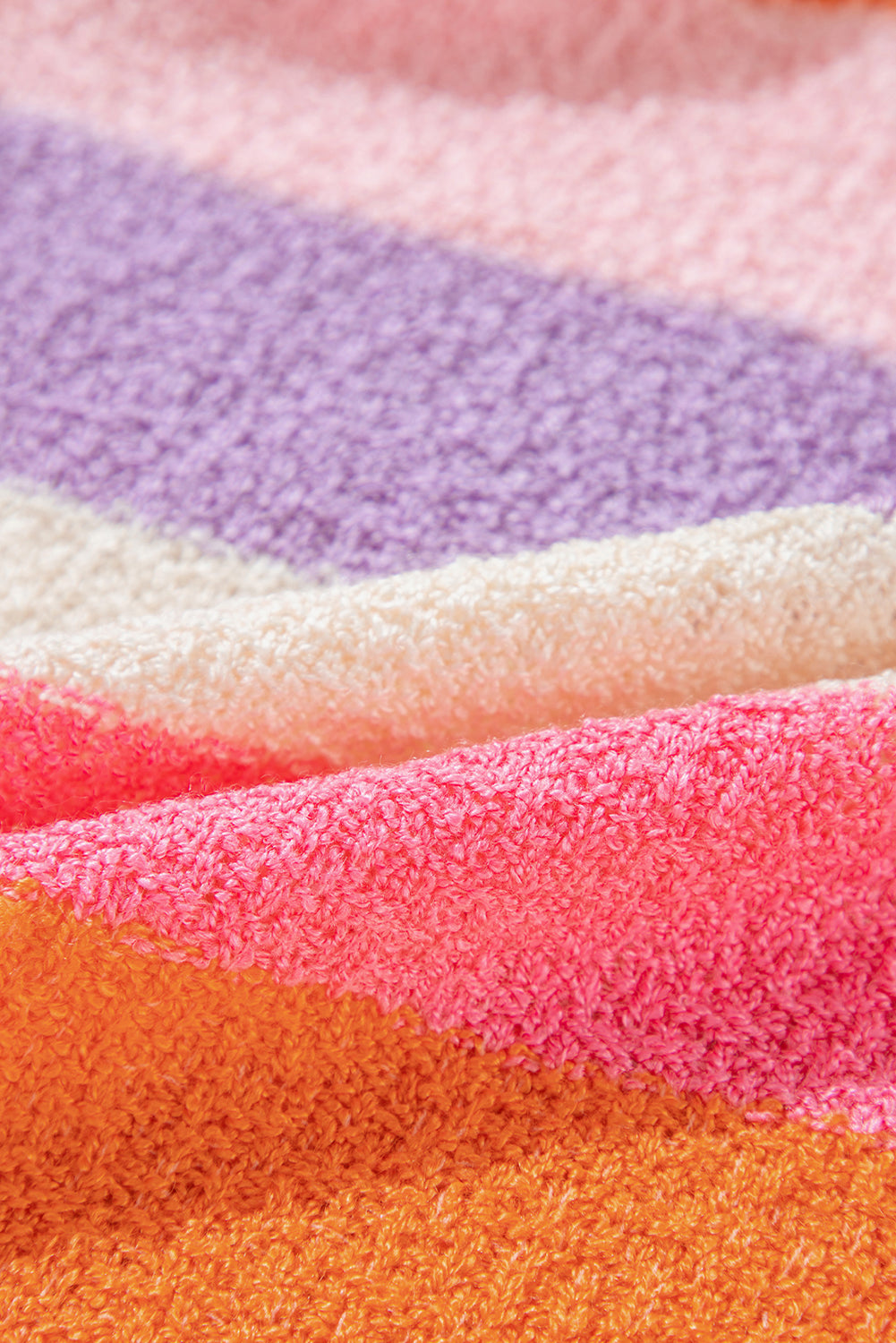 Rosa übergroßer colorblock-pullover mit v-ausschnitt und kapuze