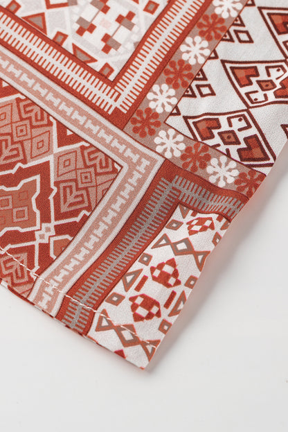 Braune palazzo-hose mit boho-aztekenmuster