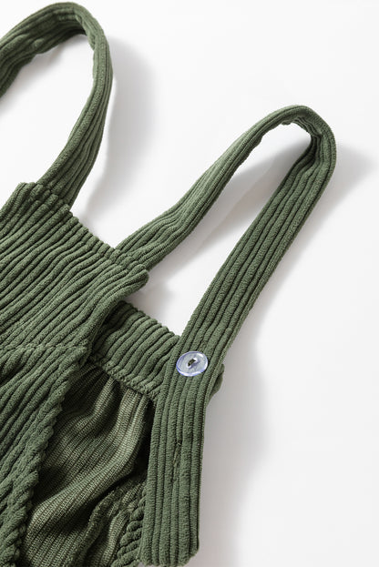 Dschungel grün solid pocketed loose fit kord overall