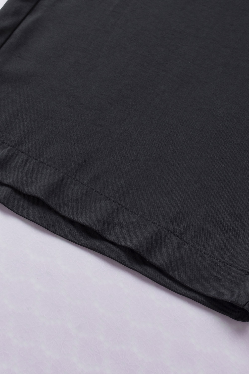 Schwarzer kordelzug elastische taille lässige hose mit weitem bein