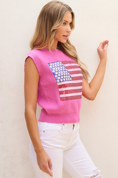 Bonbon funkelnde amerikanische flagge gestrickte weste