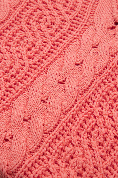 Gold flame cable knit v neck kontrast pullover mit kapuze und kordelzug
