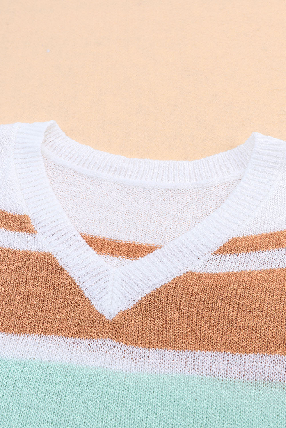 Mehrfarbiger colorblock-streifen langärmeliger geteilter pullover