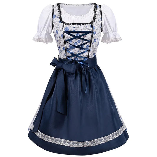 Camine | Traditionelles Dirndlkleid mit Blumenstickerei und Satinschleife für Frauen