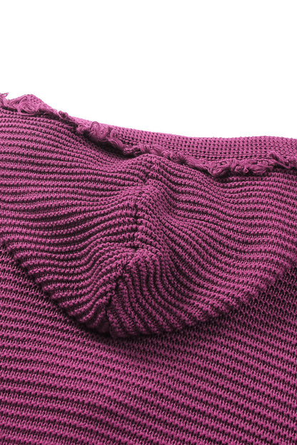 Kapuzenpullover mit v-ausschnitt und gerippter schulterpartie