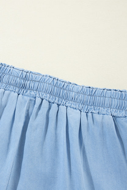 Myosotis kordelzug hohe taille weites bein denim-hose