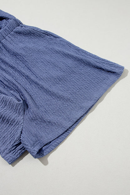 Bluing knot zurück hohen hals crinkle strukturierte romper