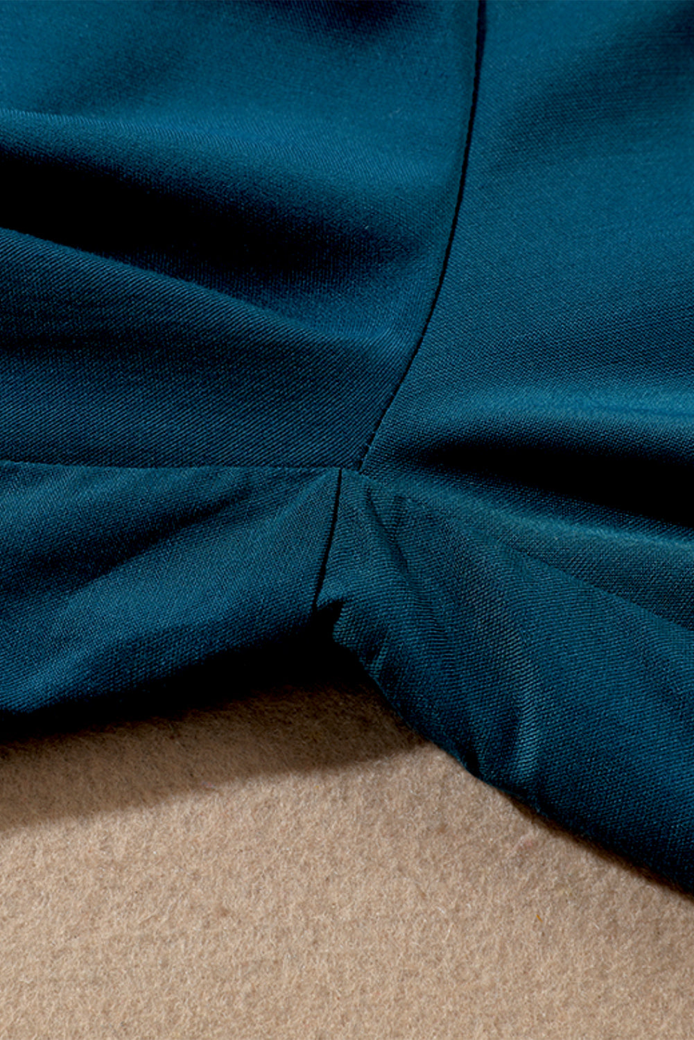 Blaue drawstring elastische taille lässige hose mit weitem bein